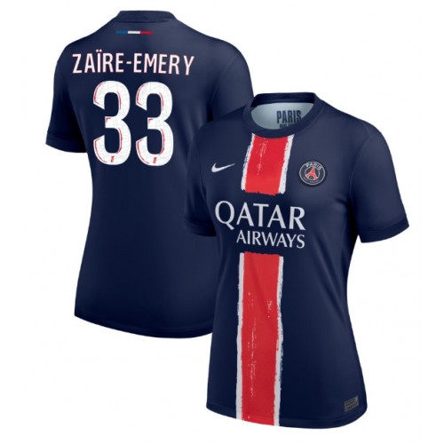 Dres Paris Saint-Germain Warren Zaire-Emery #33 Domaci za Žensko 2024-25 Kratak Rukav